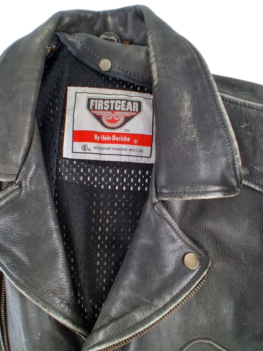 Vintage Firstgear By Hein Gericke Leather Motorcycle Jacket Belted Men's Biker L - Picture 9 of 16
